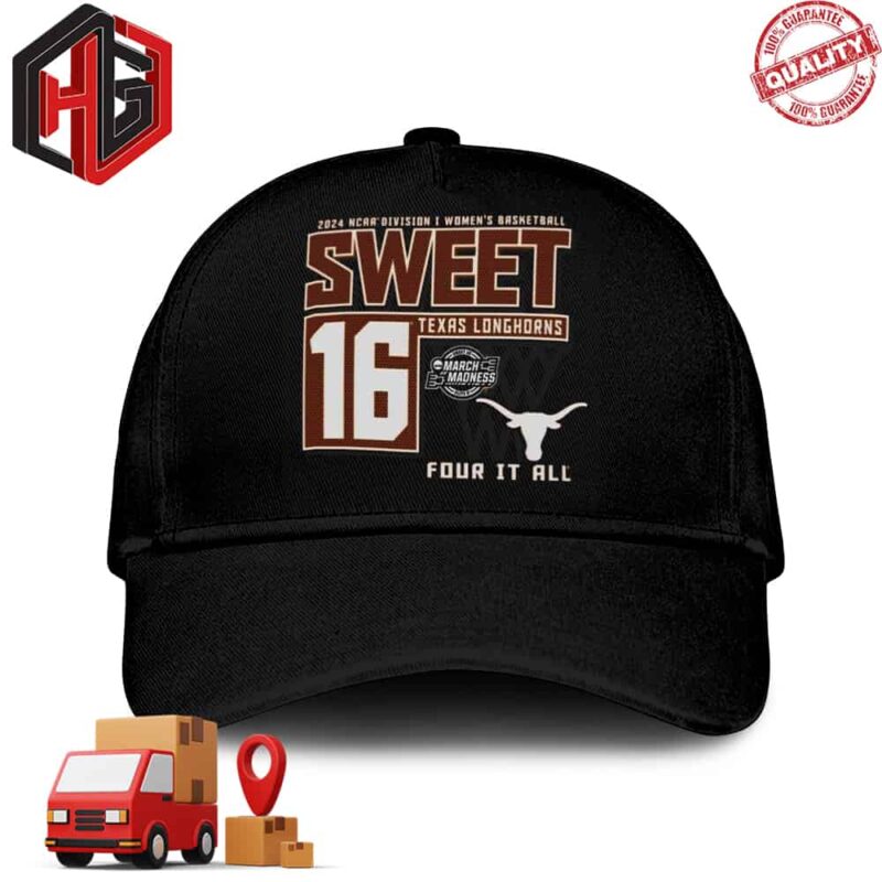 Texas Longhorns Sweet 16 DI Women’s Basketball Four It All 2024 Classic Hat-Cap