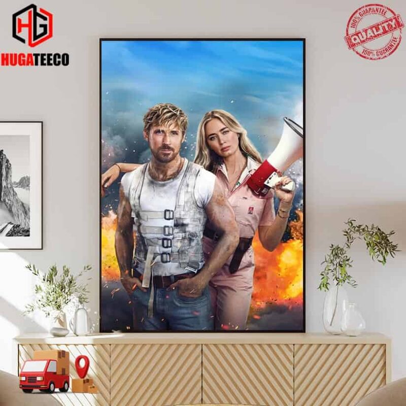 Textless Poster For The Fall Guy Is At 91 Percent on Rotten Tomatoes Poster Canvas