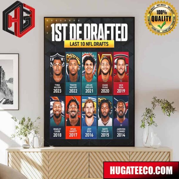 The First DE Taken In The NFL Draft Over The Last 10 Years Poster Canvas