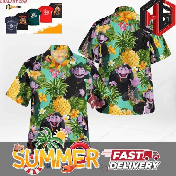 The Muppet Show Count Von Count Summer Hawaiian Shirt And Beach Short