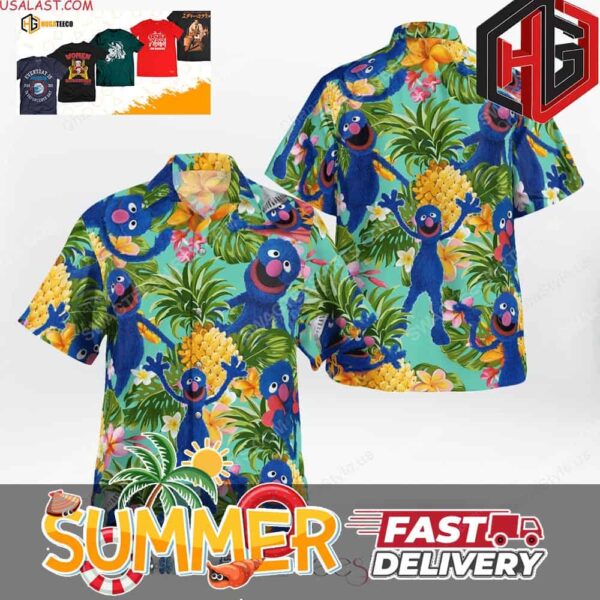 The Muppet Show Grover Tropical Summer Hawaiian Shirt And Beach Short