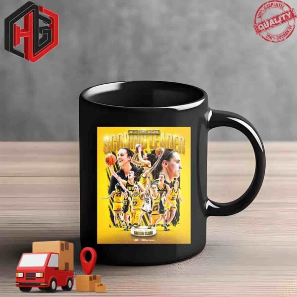 The New NCAA All-Time Leading Scorer Is Caitlin Clark 22 X Iowa Women’s Basketball Ceramic Mug