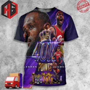 The Scoring King Surpasses 40K Career Points Congratulations King LeBron James 3D Merch T-Shirt