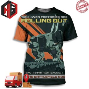 Tien Kwan Factories Are Rolling Out EXO-45 Patriot Exosuits On The Battlefield Soon Helldivers 2 3D T-Shirt