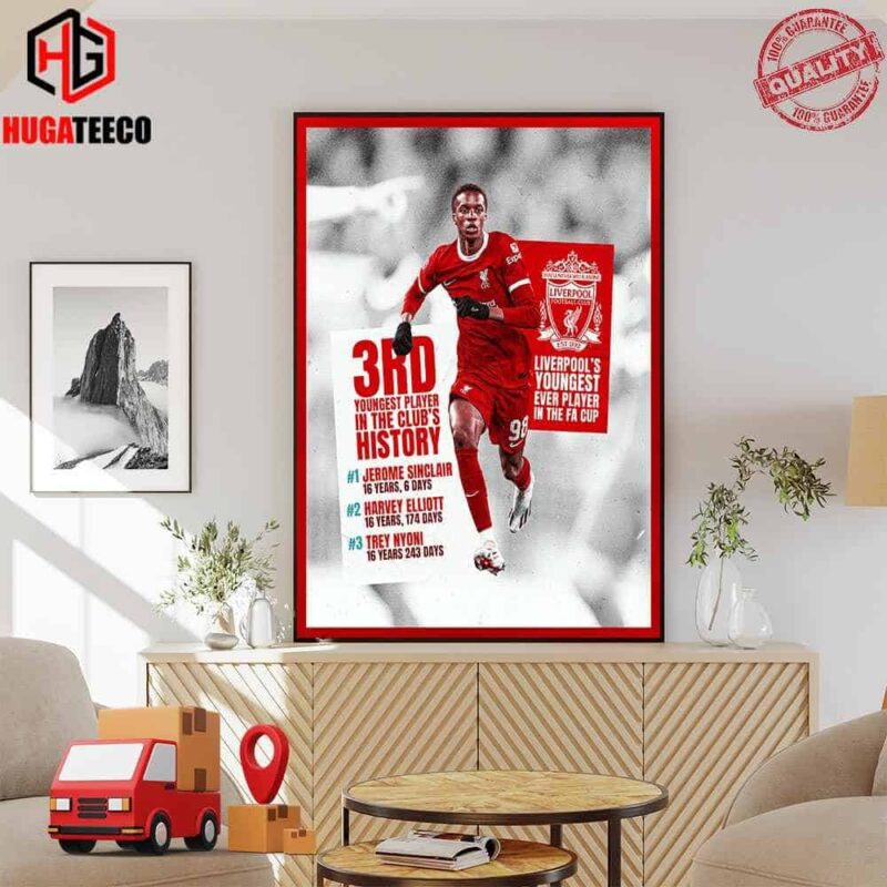 Trey Nyoni Top 3 Liverpool’s Youngest Ever Player In The FA Cup Poster Canvas