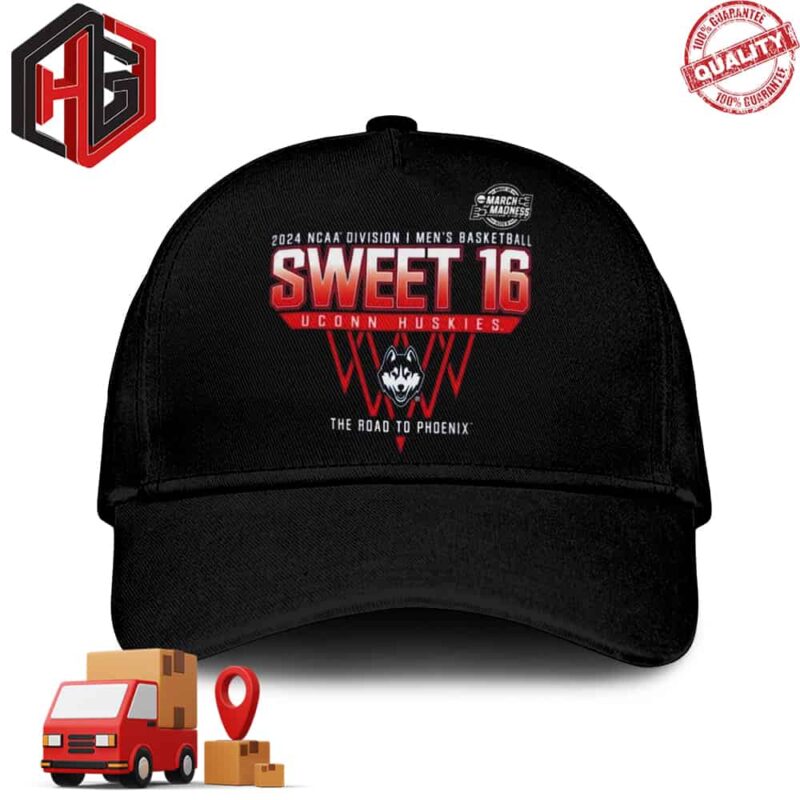 Uconn Huskies Sweet 16 DI Men’s Basketball 2024 The Road To Phoenix Classic Hat-Cap