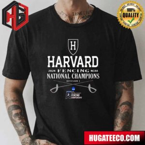 Unisex Blue 84 Crimson Harvard Crimson 2024 NCAA Fencing National Champions T-Shirt