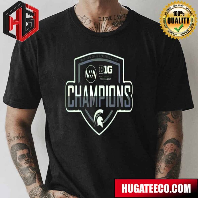 Unisex Blue 84 Green Michigan State Spartans 2024 Big Ten Men’s Ice Hockey Conference Tournament Champions T-Shirt