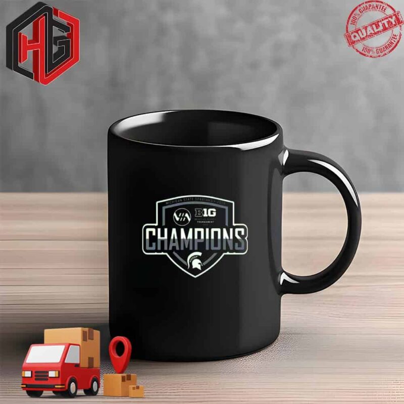 Unisex Blue 84 Green Michigan State Spartans 2024 Big Ten Men’s Ice Hockey Conference Tournament Champions T-Shirt Ceramic Mug