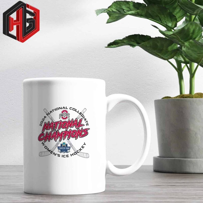 Unisex Champion White Ohio State Buckeyes 2024 NCAA Women’s Ice Hockey National Champions Locker Room T-Shirt Ceramic Mug