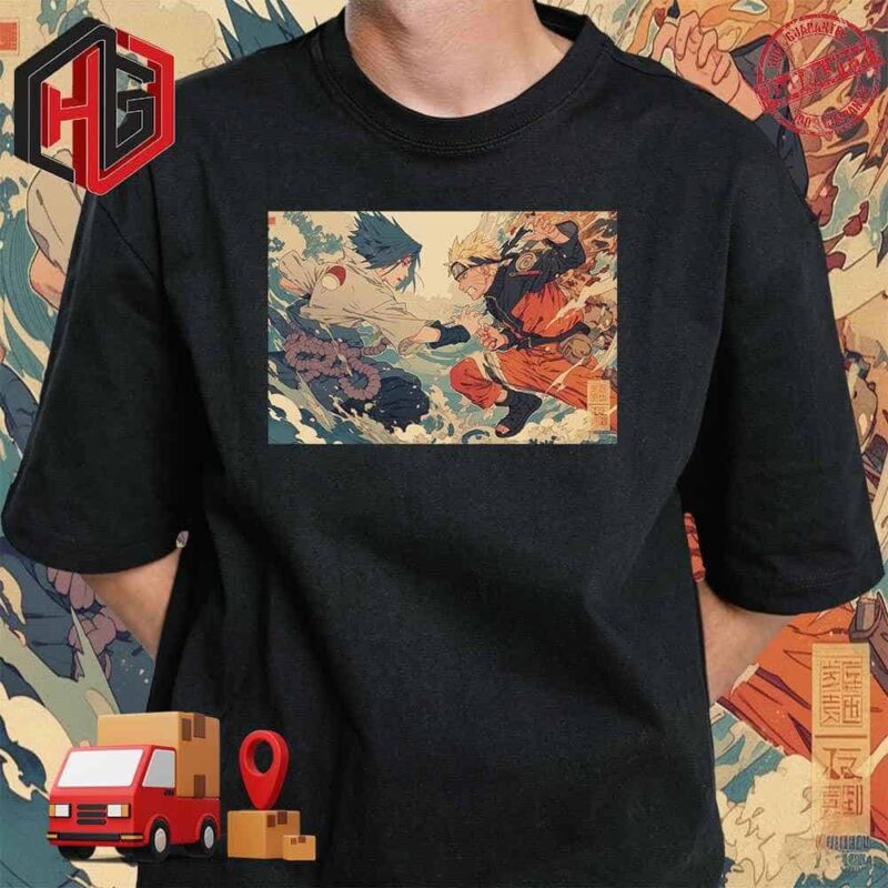 Uzumaki Naruto Vs Uchiha Sasuke In Naruto T-Shirt