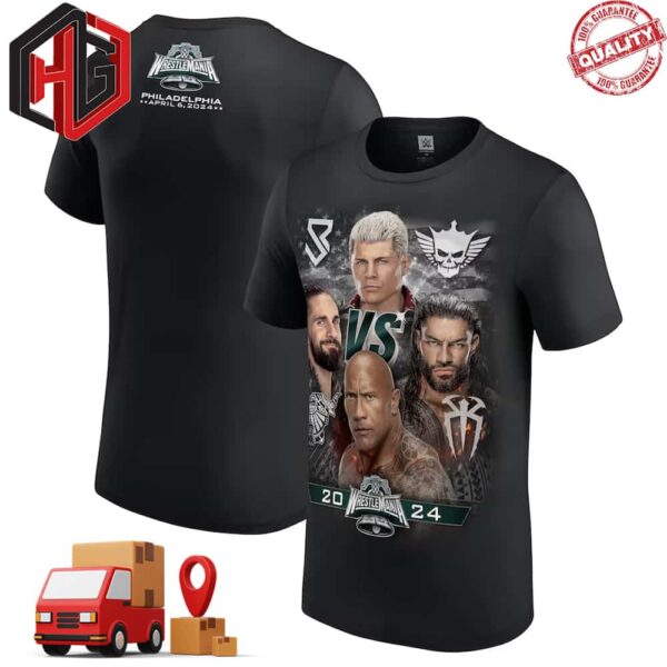 WWE WrestleMania 40 Seth Freakin Rollins And Cody Rhodes vs The Rock And Roman Reigns T-Shirt