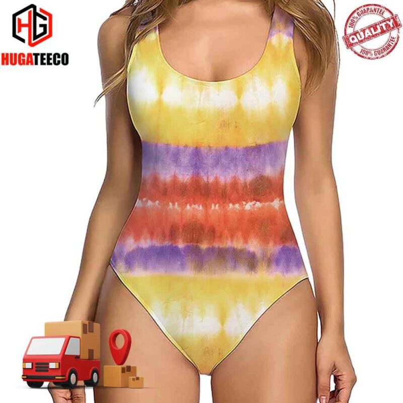 Yellow Tie Dye Funny Swimsuit Bikini Summer Collections 2024