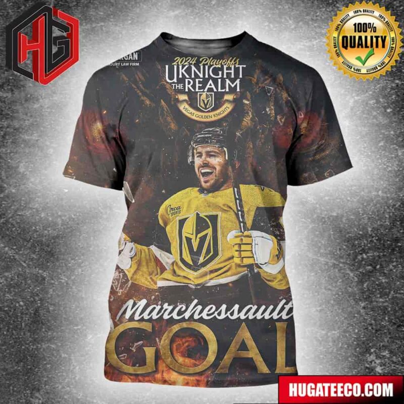 2024 Playoffs Uknight The Realm Vegas Golden Knights NHL Morgan And Morgan America’s Largest Injury Law Firm Marchessault Goal 3D T-Shirt