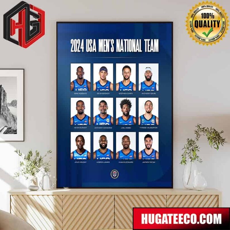 2024 USA Mens National Team Basketball The Stars Align In The City Of Light Poster Canvas