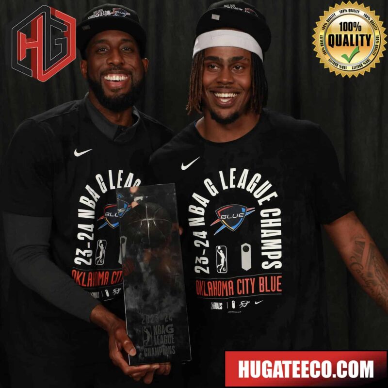 23-2024 NBA G League Champions Is Oklahoma City Blue Congrats Okc Blue Winners X Nike Logo T-Shirt T-Shirt
