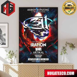 311 Band Live Show Amber Horizons At Red Rocks On June 29 Stacked Lineup Featuring Special Guests Iration Denm Artikal Sound System And Man With A Mission Poster Canvas
