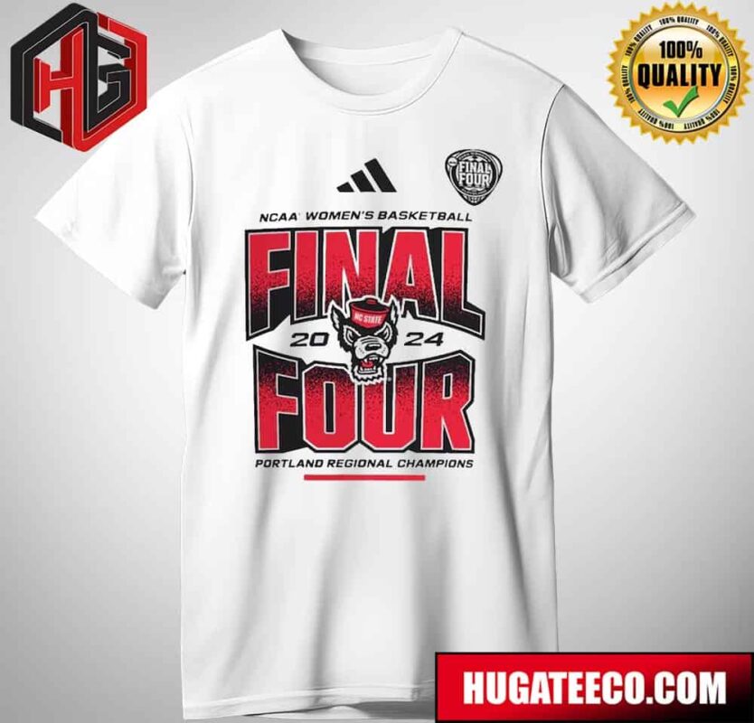 Adidas White NC State Wolfpack 2024 NCAA Women’s Basketball Tournament March Madness Final Four T-Shirt