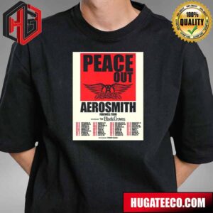 Aerosmith 2024 Peace Out Tour With Special Guests The Black Crowes Schedule List T-Shirt