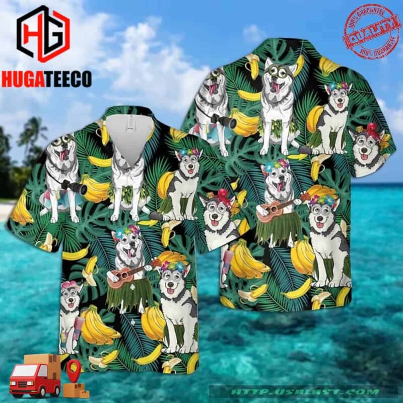 Alaskan Malamute Banana Tropical Hawaiian Shirt