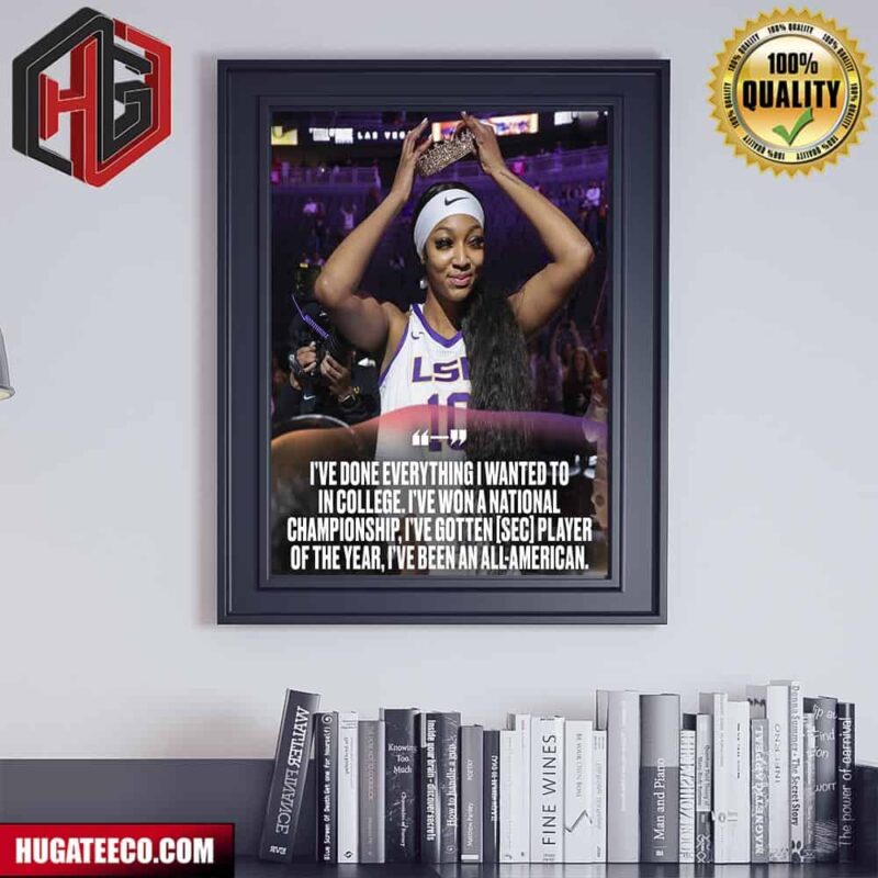 Angel Reese LSU Tigers Of The Southeast Conference On Declaring For The 2024 WNBA Draft Poster Canvas