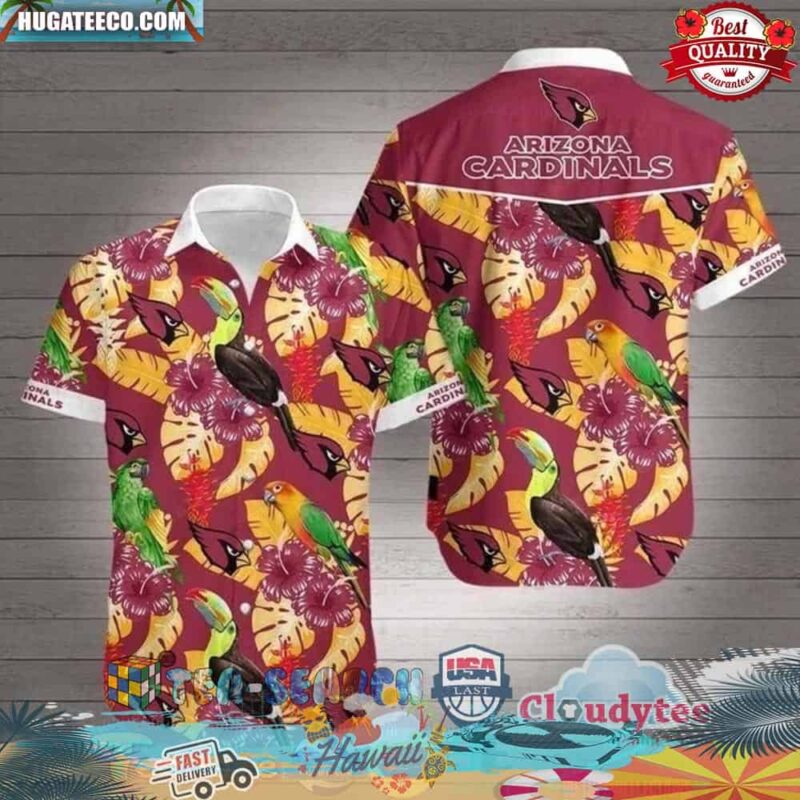 Arizona Cardinals NFL Flower Parrot Hawaiian Shirt