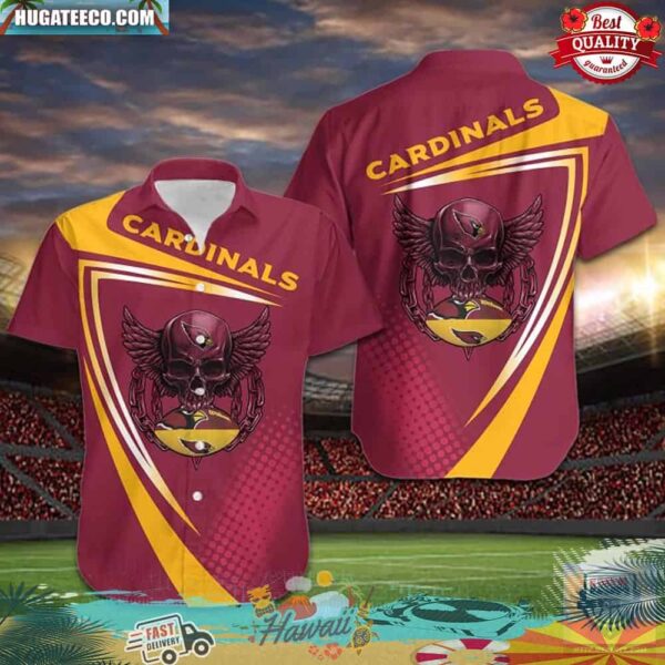 Arizona Cardinals NFL Skull Sporty Hawaiian Shirt