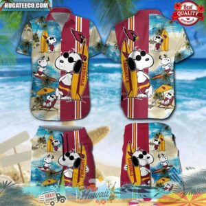 Arizona Cardinals Snoopy Surfing Hawaiian Shirt