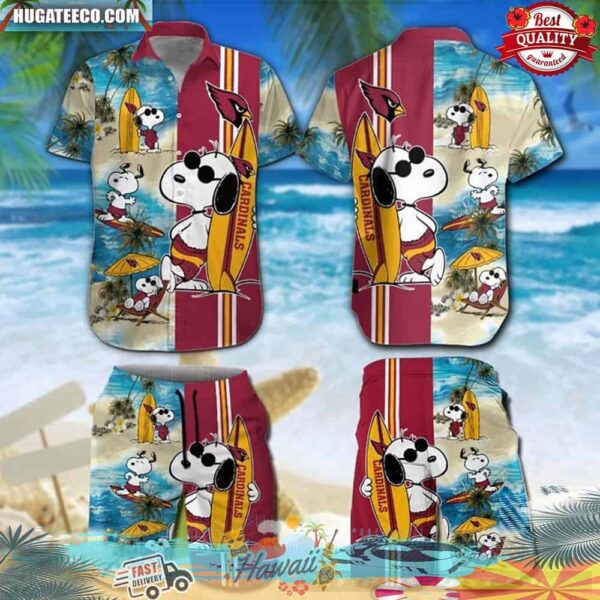 Arizona Cardinals Snoopy Surfing Hawaiian Shirt