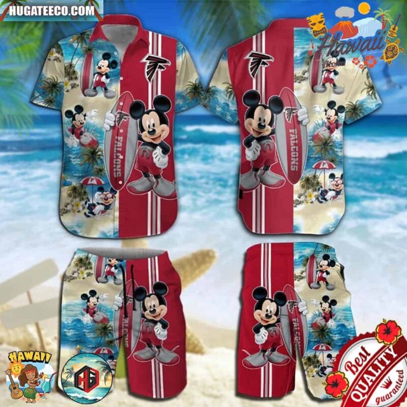 Atlanta Falcons Mickey Mouse Hawaiian Shirt Beach Short