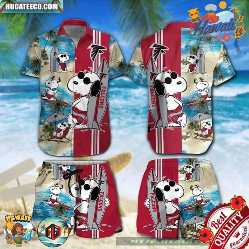 Atlanta Falcons Snoopy Surfing Hawaiian Shirt