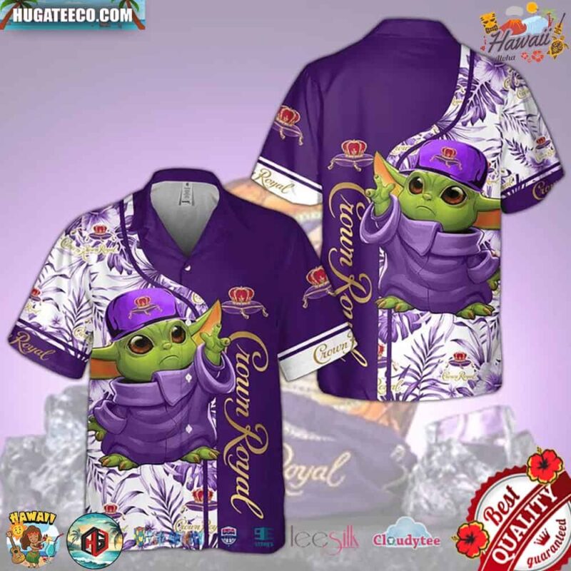Baby Yoda Crown Royal Hawaiian Shirt