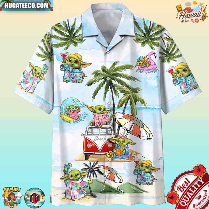 Baby Yoda Hawaiian Shirt Beach Short