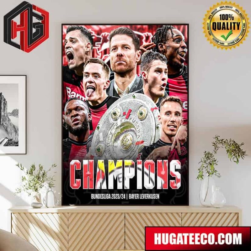 Bayer Leverkusen Win The Bundesliga 2024 Title For The First Time In Their History Poster Canvas