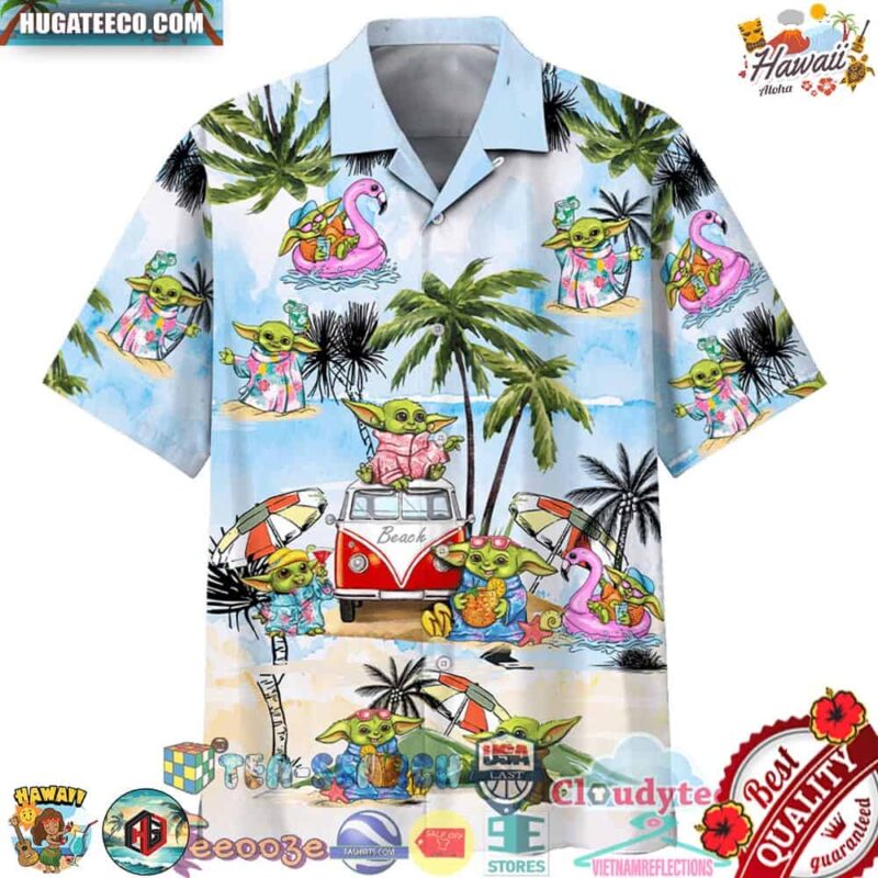 Beach Baby Yoda Star Wars Hawaiian Shirt