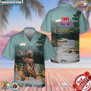 Bear Drink Crown Royal Hawaiian Shirt