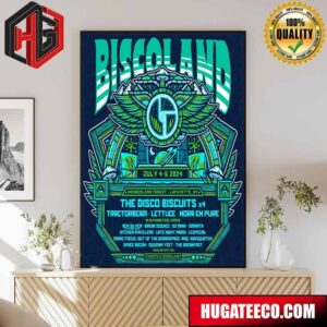 Biscoland July 4-6 2024 Wonderland Forest Lafayette NY The Disco Biscuits X4 Line Up Poster Canvas