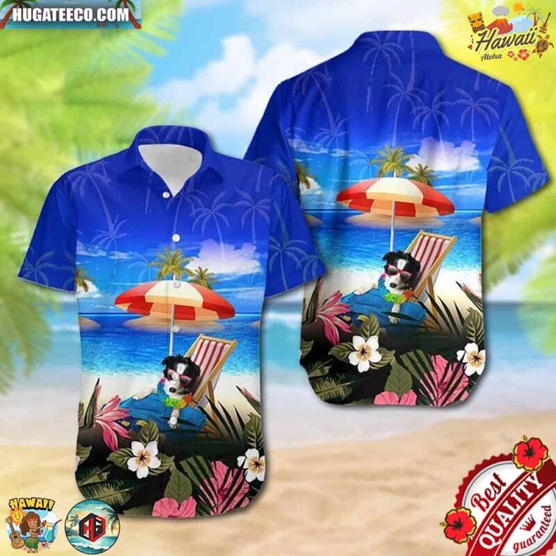 Border Collie On Vacation Hawaiian Shirt