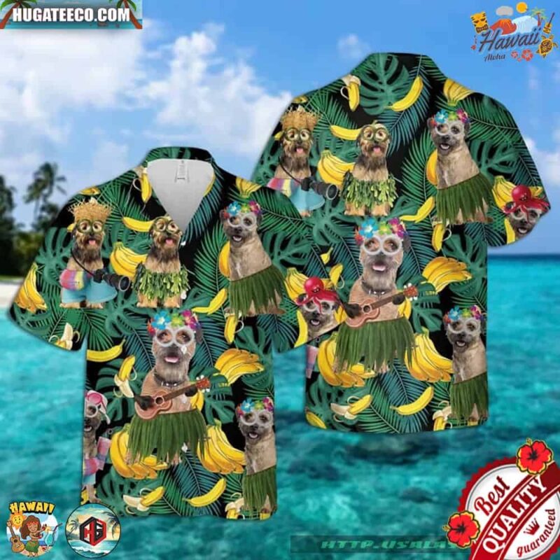 Border Terrier Banana Tropical Hawaiian Shirt