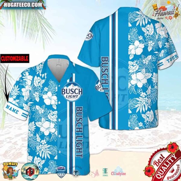 Busch Light Hibiscus Custom Hawaiian Shirt