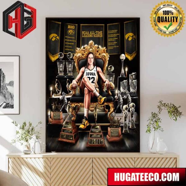 Caitlin Clark NCAA All-Time Leading Scorer One Of The Most Legendary Careers In NCAA History Poster Canvas