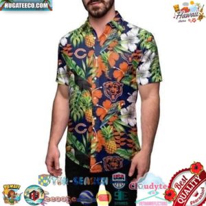 Chicago Bears NFL Pineapple Parrot Hawaiian Shirt