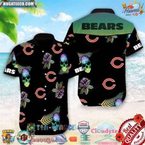 Chicago Bears NFL Skull Hawaiian Shirt