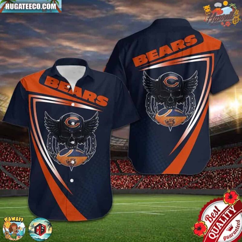 Chicago Bears NFL Skull Sporty Hawaiian Shirt