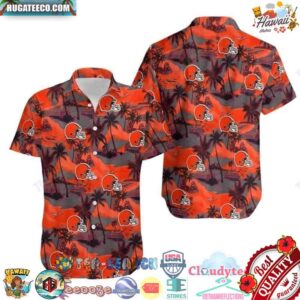 Cleveland Browns NFL Palm Tree Car Hawaiian Shirt