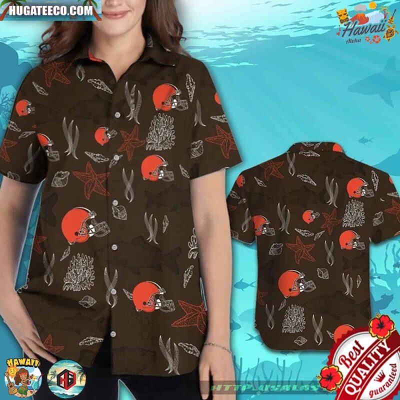 Cleveland Browns Ocean Fishes Hawaiian Shirt Beach Short