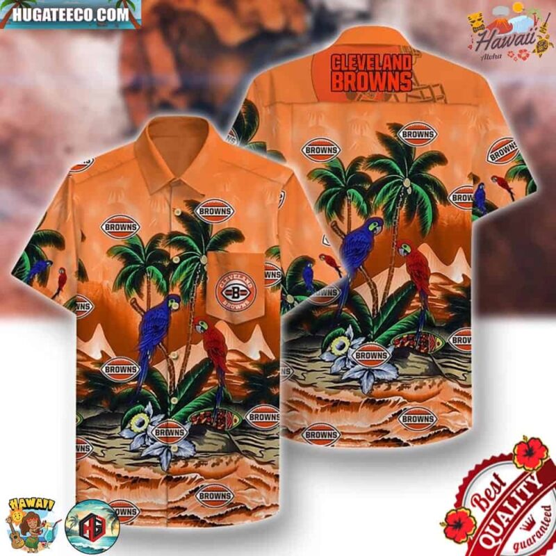 Cleveland Browns Parrots Couple Hawaiian Shirt