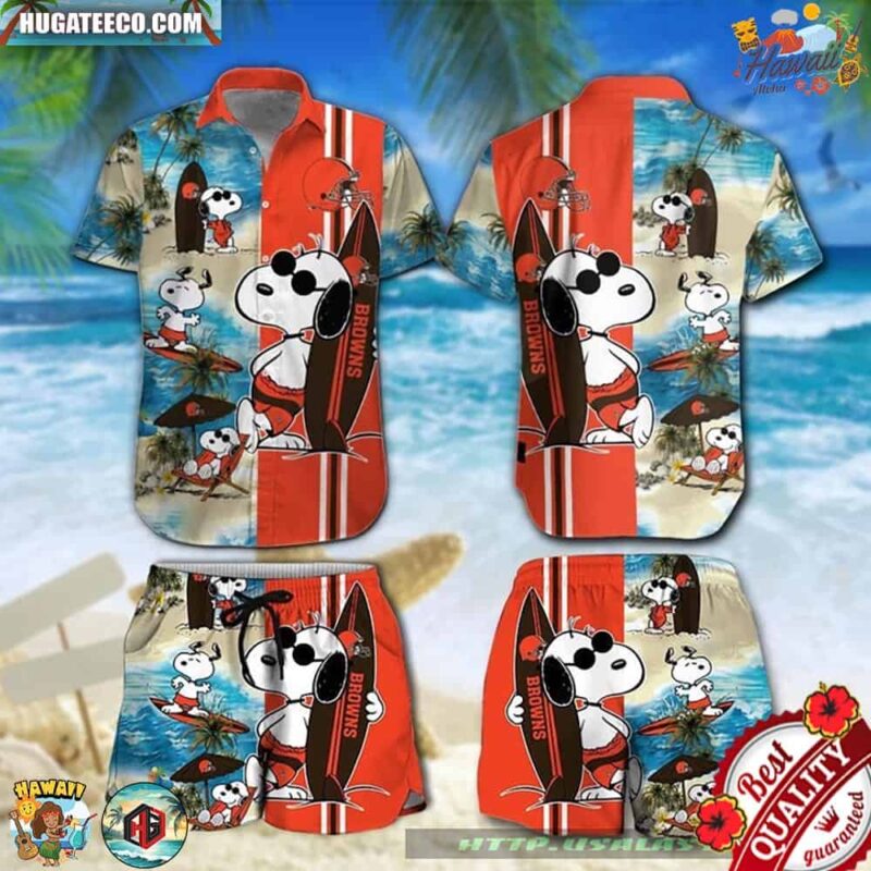 Cleveland Browns Snoopy Surfing Hawaiian Shirt