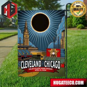 Cleveland Chicago Solar Eclipse Home Opener April 8 2024 At Professional Baseball Stadium Path Of Totality 2024 Total Eclipse Of The Heart Garden House Falg