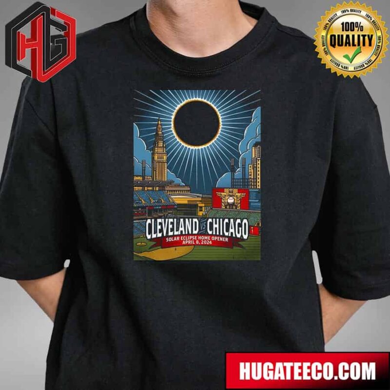 Cleveland Chicago Solar Eclipse Home Opener April 8 2024 At Professional Baseball Stadium Path Of Totality 2024 Total Eclipse Of The Heart T-Shirt
